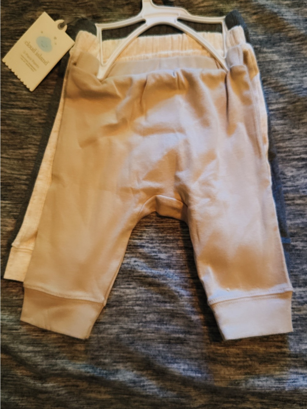 Set of 3 Neutral Baby Jogger Pants - Cream/Tan/gray